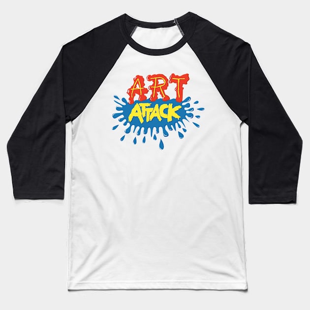 Art Attack Logo Baseball T-Shirt by stickerfule